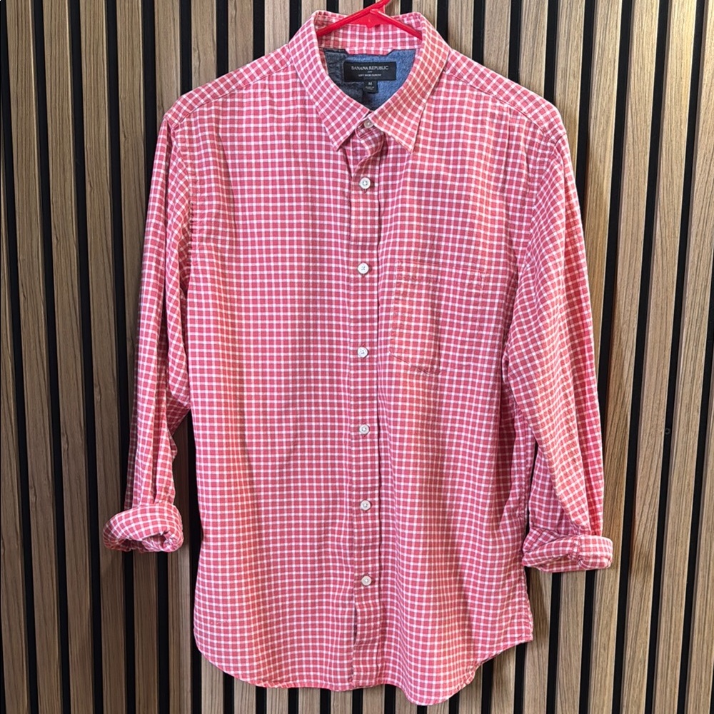 Banana Republic Factory Gingham Shirt (Red/White)